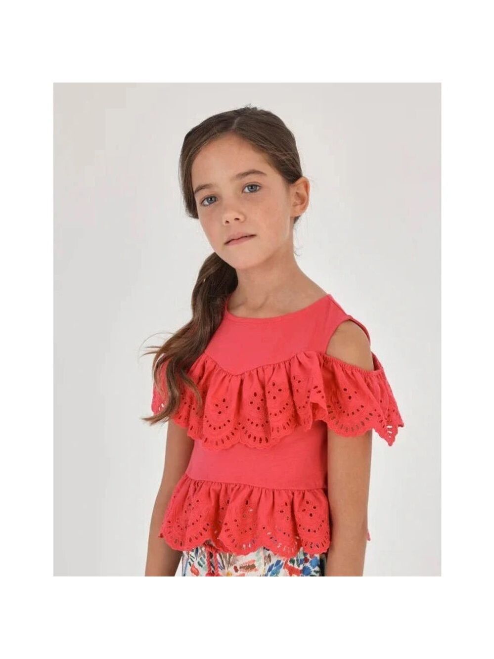 Mayoral Pink Ruffle Blouse
